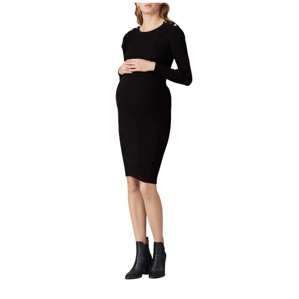 Seraphine Black Knit Maple Maternity Dress, Sz 6
